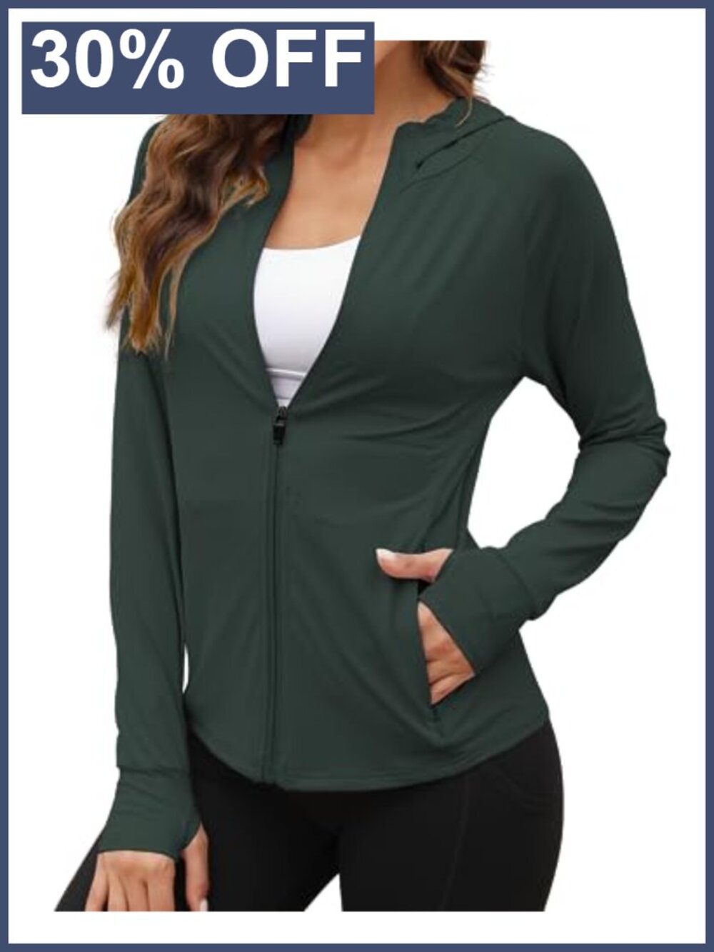 Women's UPF 50+ Sun Protection Hoodie Jacket Zip Athletic Lightweight